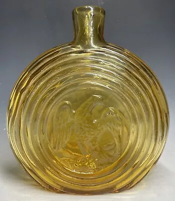 Vintage Rossini Handmade Genuine Empoli Glass Bottle Decanter Amber Eagle • $45