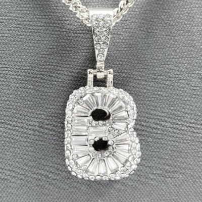 $9.99 • Buy Silver Tone Clear Rhinestones Bubble Initial Alphabet Letter B Pendant Necklace