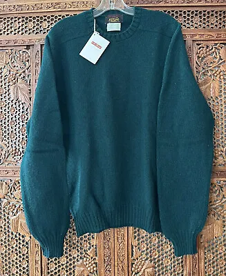 McGeorge Richard’s Shetland 💯 New Wool Knit Crew Neck Tartan Green Sweater 44 • $269