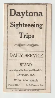 Daytona Florida Sightseeing Trips Brochure C.1920s W/ Local Advertisements • $20