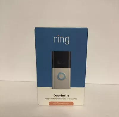 Ring Video Doorbell 4 Wireless WiFi - Satin Nickel BRAND NEW FAST SHIP✅ • $85