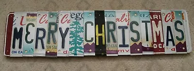 A60 - Merry Christmas Holidays Handmade Recycled License Plate Art Sign!  • $49.95