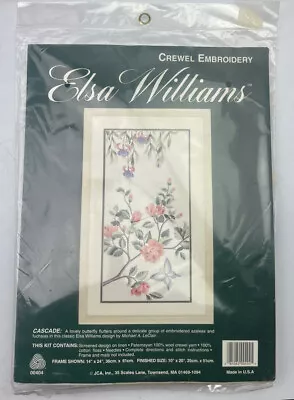 Elsa Williams CASCADE Crewel Embroidery Kit 00404 - Butterflies Flowers SEALED • $37.95