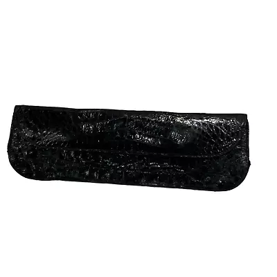 $210 • Buy Nancy Gonzalez Black Genuine Crocodile Skinny Clutch Purce Bag