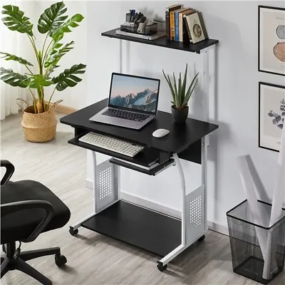 £62.79 • Buy Small Corner Computer Desk W/ Printer Shelf CPU Stand Home Office PC Laptop Desk