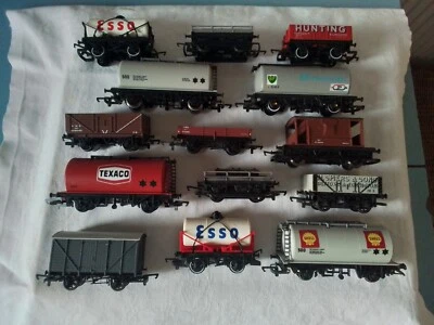 £31.05 • Buy OO Gauge 14x Wagons Job Lot - (12x Hornby + Dapol Flatwagon + Bachmann LMS Coal)