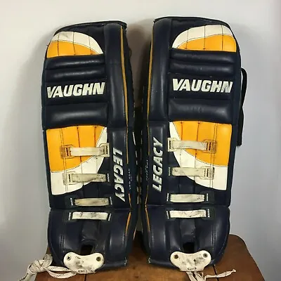 Vintage Vaughn Goalie Leg Shin Pads Goaltender Ice Hockey VPG 4040 30  Legacy • $191.24