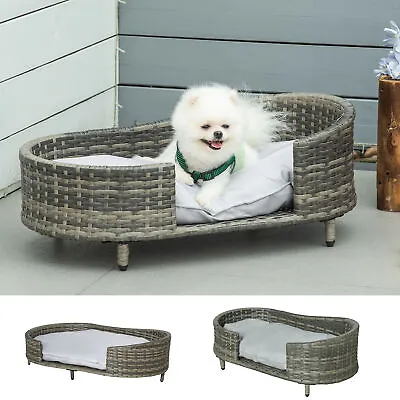 £45.99 • Buy Elevated Wicker Pet Sofa Dog Bed Couch Hand Woven For Small Medium Large Dogs