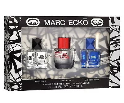 Marc Ecko Mini 3 Pc Set-0.5 Oz Edt Spray Marc Ecko+unltd 72+ecko Blue • $29.99