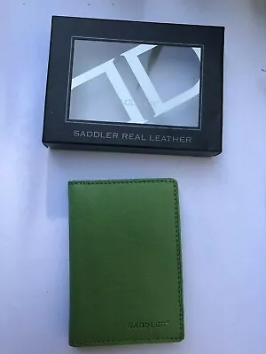 Saddler Leather Wallet Slim Credit Card Holder - Green - New • £8.95