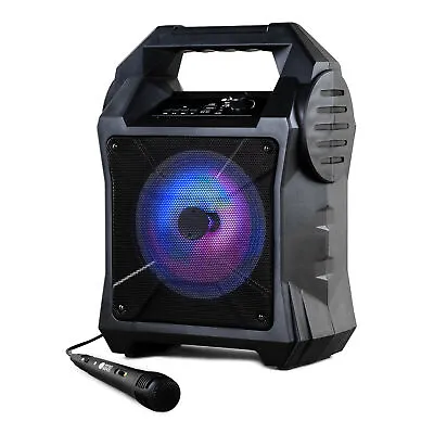 Bluetooth Karaoke Machine Portable Party Lights Mics LED Light Speaker Songs MP3 • £27.94