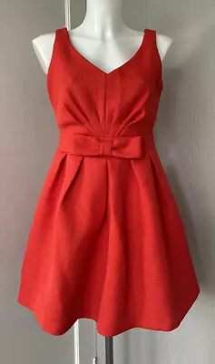 BNWT Rrp £49 New Miss Selfridge Red Orange 'Fit N Flare' Occasion Dress Fits 8 • $24.87