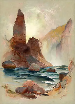 Tower At Tower Falls Yellowstone By Thomas Moran Art Print • $11.95