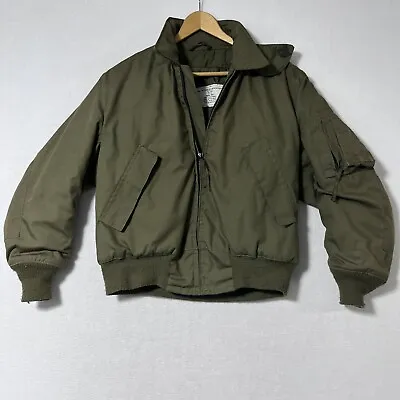 US Military Cold Weather Jacket High Temperature Resistant Green Sz Medium Short • $114.97