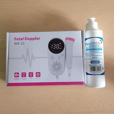 Fetal Doppler Baby Monitor W8-25 Baby Heart Monitor And Gel  • £19.95