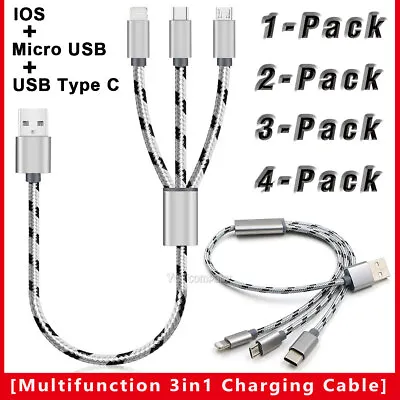 3 In 1 Braided USB Charging Cable Universal Charger Cord For Motorola Moto G6 G7 • $13.99