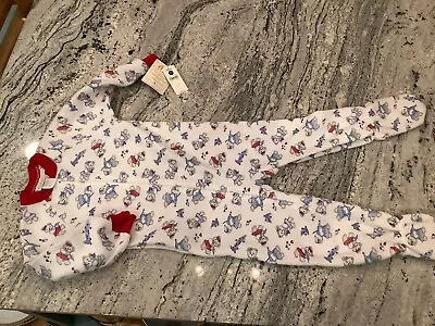 Vintage NOS NWT Carters Sleepwear One Piece Footed White Red Bears Pajamas 4T • $27.99
