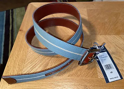 Vineyard Vines Leather And Webbing Reversible Belt Sage Olive Color • $39.99