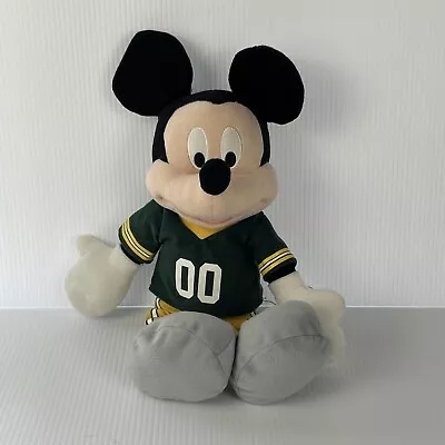 NFL Mickey Mouse #00 Stuffed Animal Toy Plush Green Bet Packers • $12.69