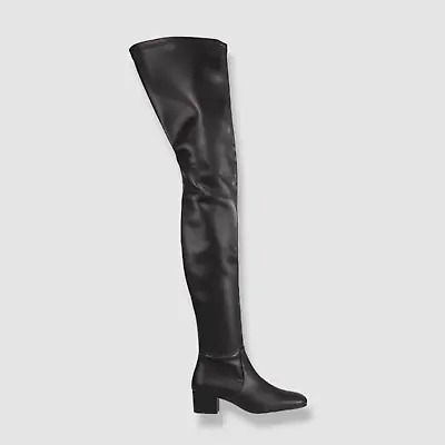 $495 Staud Women's Black Aimee Over-The-Knee Boot Shoes Size 37.5 • $158.78