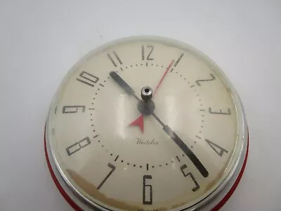 Westclox MCM Electric Wall Clock Red Trim S8-E Spice Works • $24