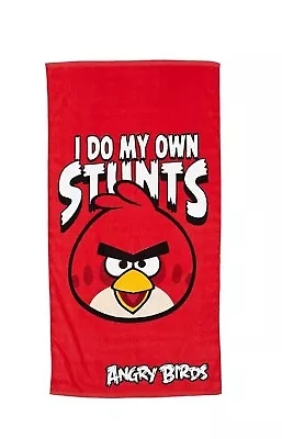 £7.99 • Buy Angry Bird Beach Towel Bath Swimming Towel Red  'I Do My Own Stunts'