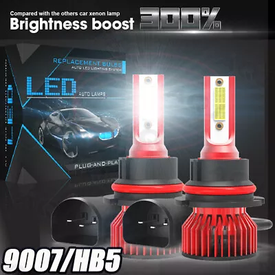 HB5 9007 LED Headlights 360000LM LED Lights Bulbs Kit High Low Beam Super Bright • $18.19