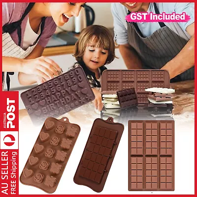 Chocolate Mould Bar Break Apart Choc Block Ice Tray Silicone Cake Bake Cook Mold • $5.79