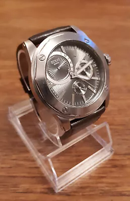 Guess Steel Multi Dial Analog Quartz Day Date 24hr Silver Watch 112547G3 - Used • £49.95