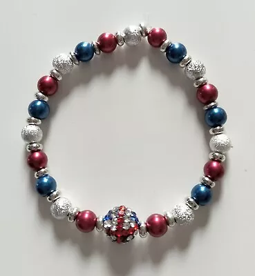 £3 • Buy Handmade King Charles III  Coronation Shamballa Bracelet Union Jack 