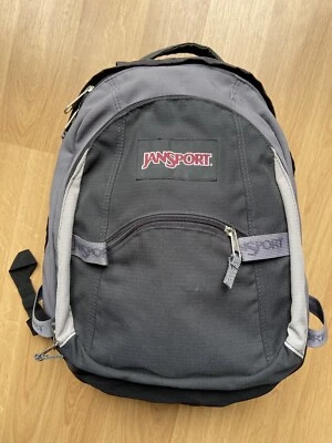 £39.99 • Buy Jansport Backpack Rucksack School Bag Travel Walking Grey And Black