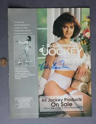 Olympic Champ Nadia Comaneci Signed / Autographed 1992 Jockey Underwear Ad Page- • $16.99