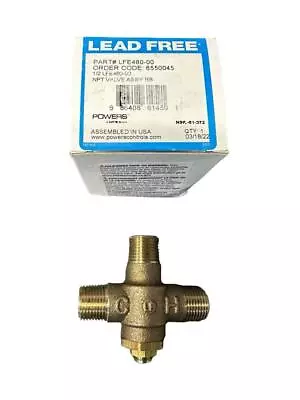 Powers Watts NPT Thermostatic Mixing Valve Assembly RB LFE480-00 Lead Free 1/2  • $42.49