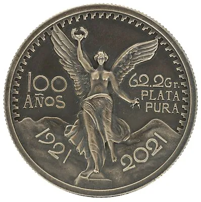 2021 Mexico 50 Pesos 2oz Silver Antiqued Edition Coin Round Intaglio Mint  • $199.85