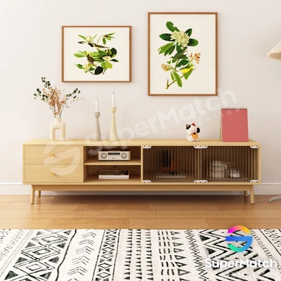 $219.59 • Buy 180cm TV Stand Cabinet Wooden Entertainment Unit Console Shelf Storage Oak