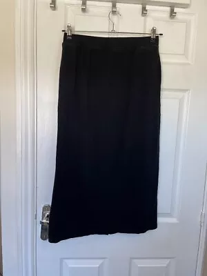 Zara Large Black Jersey Midi Cotton Skirt • £4