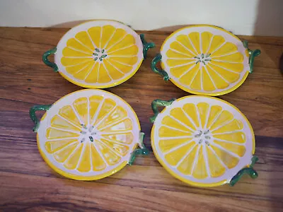 Vietri Italy Set Of 4 Lemon Plates Preowned Aprox. 6 Inches • $30