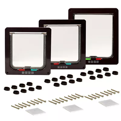 £8.39 • Buy Pet Door Locking Small Medium Large Dog Cat Flap Magnetic Door Frame 4-way UK 