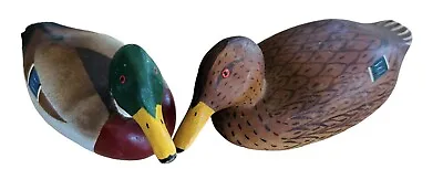 2 Wooden Hand Painted Ducks Signed By Artist T. Keen Painted Miniature Decoys • $23.80