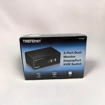 TRENDnet 2-Port Dual Monitor DisplayPort KVM Switch - Untested • $146.99