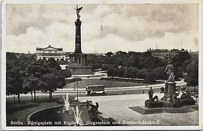 £5.63 • Buy Germany Berlin Königsplatz Mit Krolloper, Siegessäule Vintage Postcard B132