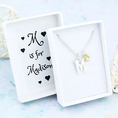 £11.49 • Buy Tiny Heart Necklace, Personalised Gift, Children's Jewelry, Kids Name Necklace