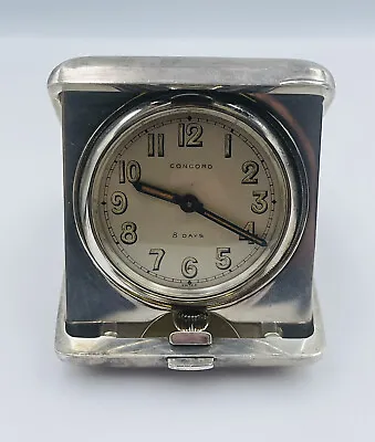 Concord Antique Folding Sterling Silver 8 Day Travel Pegasus Clock • $1066.48