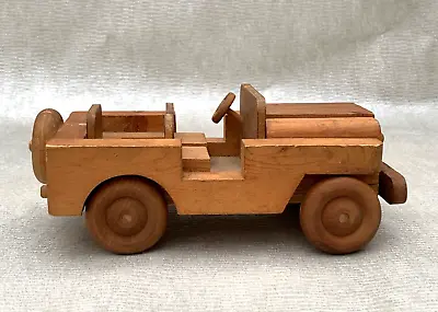 Old Vintage Wooden Toy Military Army Jeep Anthony L. Pios Hand Crafted Wood Toys • $40