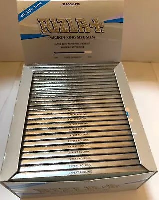 RIZLA MICRON KING SIZE Silver Slim Thin Smoking Rolling Papers Booklets Rizzla • £25.95