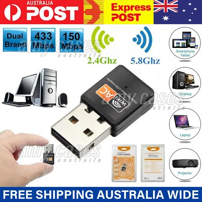 $8.94 • Buy Dual 600Mbps USB WiFi Wireless Dongle AC600 Lan Network Adapter 2.4GHz 5GHz