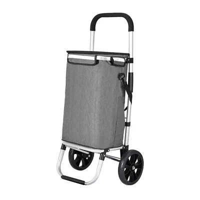 Emajin Shopping Trolley Cart Foldable Grocery Basket Storage Bag Wheel 45KG Grey • $56.95