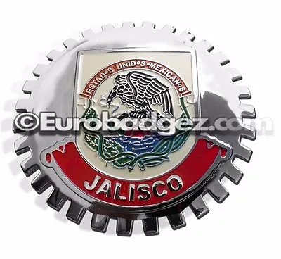 1- NEW Chrome Front Grill Badge Mexican Flag Spanish MEXICO MEDALLION JALISCO • $19.99