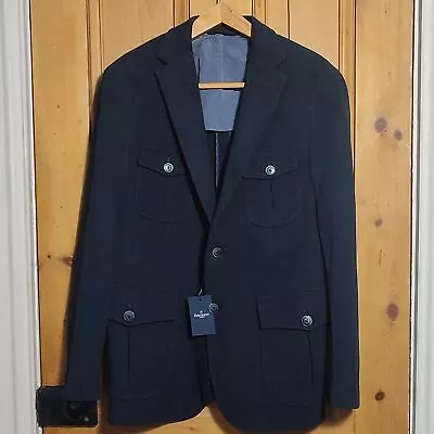 Men's Hackett London Knit Navy Textured Blazer Size Size L 42R • £90