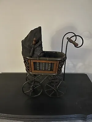 Vintage Wicker Baby Doll Carriage Buggy Antique Stroller Home Decor • $45